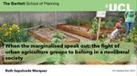 When the marginalised speak out, the fight of urban agriculture groups to belong in a neoliberal society